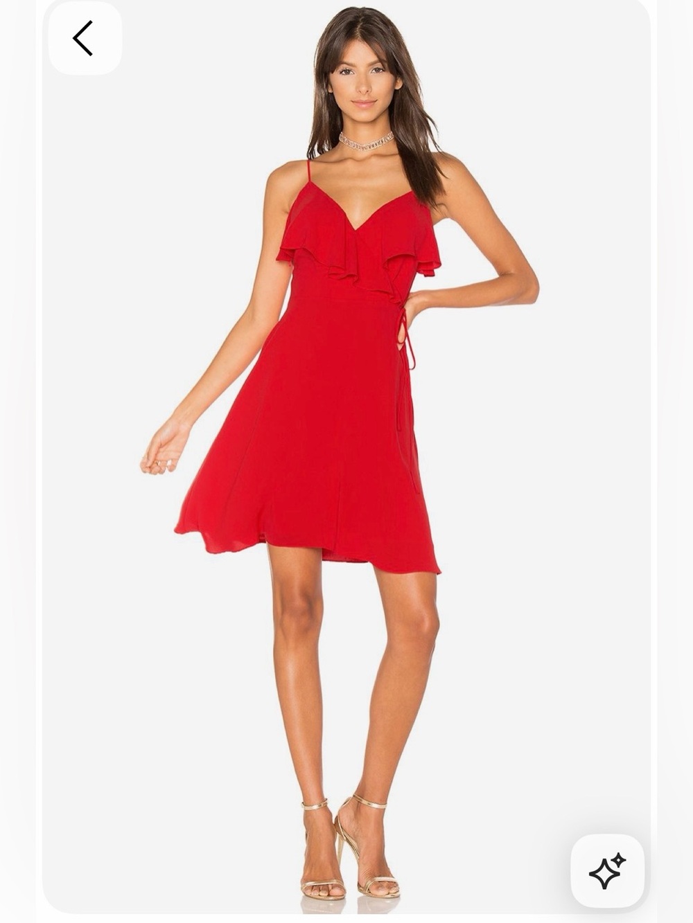 Bailey 44 Red Ruffle Wrap A-Line Skirt
